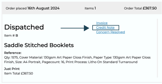 Where can I access my credit note?