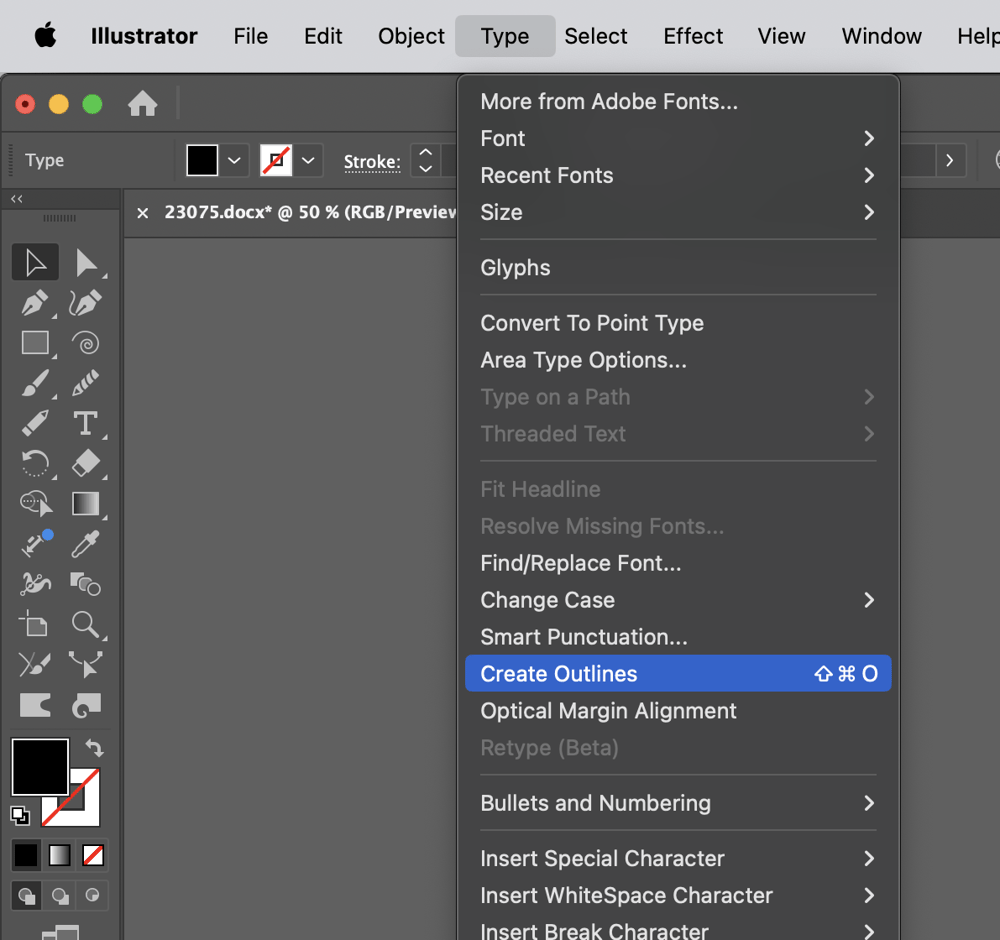 How to create an outline of your fonts.