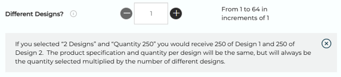 Different designs on a single order